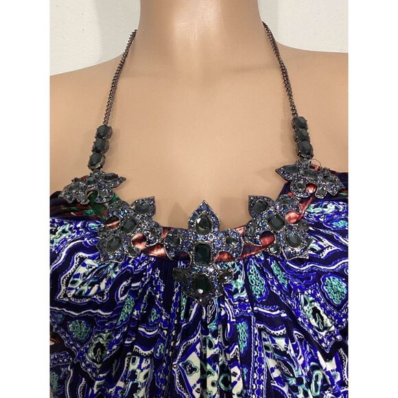 New. SKY silk halter mini dress with bling embellishment. Retails $269 - Picture 7 of 9